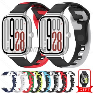 สายรัดข้อมือซิลิโคนวงสร้อยข้อมือสีคู่อุปกรณ์เสริมสําหรับ Redmi Watch 6 5 4 / Xiaomi Smart Band 10 9 8 Pro