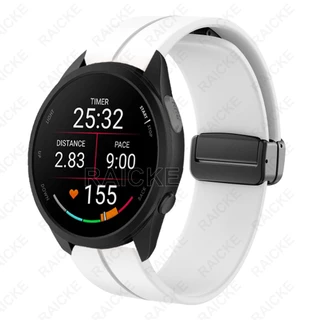 สายรัดข้อมือซิลิโคนยางสายรัดกีฬาสำหรับ Garmin vivoactive 5 6/3 Music/ Forerunner 55/70/170/165/245/645/158/168 / Approach S50