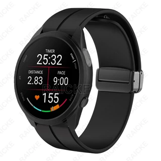 สายรัดข้อมือซิลิโคนยางสายรัดกีฬาสำหรับ Garmin vivoactive 5 6/3 Music/ Forerunner 55/70/170/165/245/645/158/168 / Approach S50
