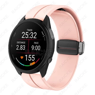 สายรัดข้อมือซิลิโคนยางสายรัดกีฬาสำหรับ Garmin vivoactive 5 6/3 Music/ Forerunner 55/70/170/165/245/645/158/168 / Approach S50