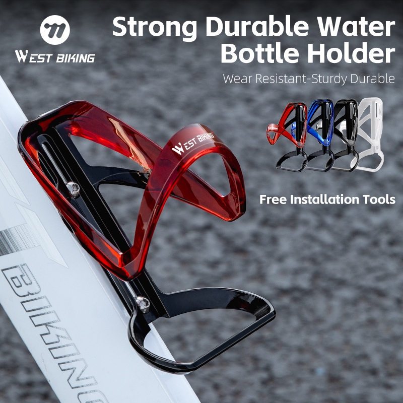 WEST BIKING แข็งแกร่ง ทนทานจักรยานที่วางขวดน้ําน้ําหนักเบาจักรยานเสือภูเขาขวดกรงขี่จักรยานที่มีสีสันกีฬากลางแจ้งที่วางขวดกรง