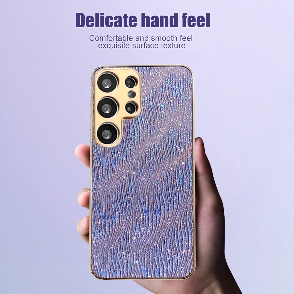 Glitter ระลอกน้ําเคสโทรศัพท์สําหรับ Samsung Galaxy S26 S25 S24 S23 Ultra S25 Edge S25 Plus S26 Plus S24 FE S23 FE S25 FE Luxury Gold Plating Hard กันกระแทก ราคา ถูกที่สุด ดีลบีเคเค แกลเลอรีภาพที่ 8