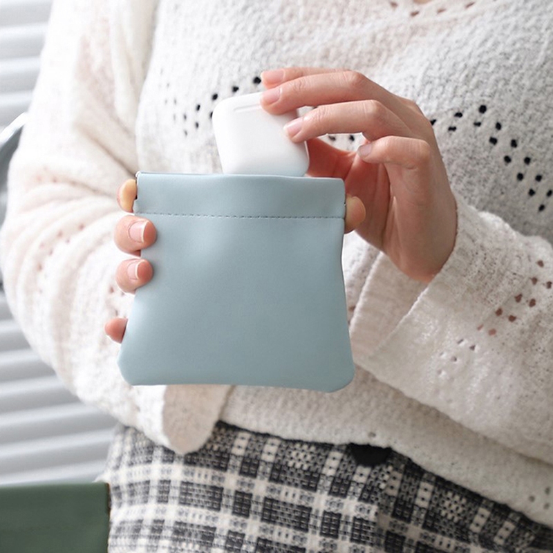 [bigdeals365] แบบพกพา PU หูฟังกระเป๋าลวดเครื่องสําอางผู้ถือริมฝีปากกรณีเหรียญการ์ดกระเป๋าเดินทางเครื่องประดับ Sundries Organizer กระเป๋ามินิกระเป๋าใหม่สต็อก