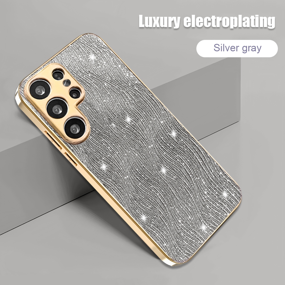 Glitter ระลอกน้ําเคสโทรศัพท์สําหรับ Samsung Galaxy S26 S25 S24 S23 Ultra S25 Edge S25 Plus S26 Plus S24 FE S23 FE S25 FE Luxury Gold Plating Hard กันกระแทก ราคา ถูกที่สุด ดีลบีเคเค แกลเลอรีภาพที่ 4