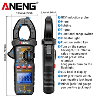 ANENG CM86 600A แคลมป์มิเตอร์ AC/DC มัลติมิเตอร์ สําหรับใช้งานไฟฟ้ามืออาชีพ