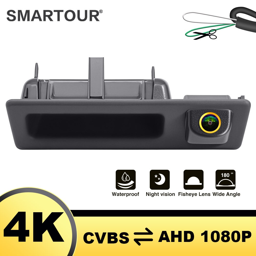 4k AHD 1080P รถด้านหลัง Trunk Handle กล้องสําหรับ BMW F10 F11 F30 X3 F25 F31 F46 X1 F48 F22 3 5 Seri