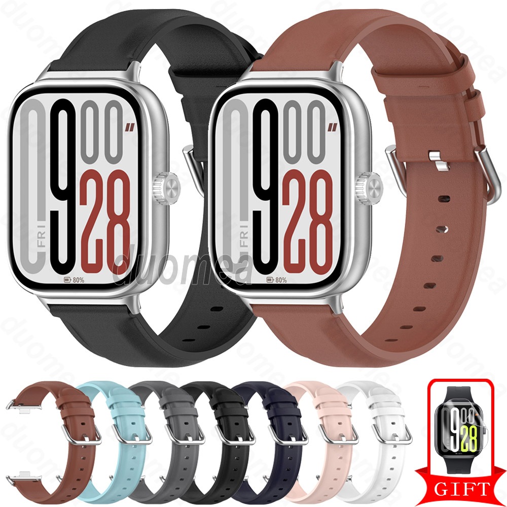 สายรัดข้อมือหนังสร้อยข้อมืออุปกรณ์เสริมสําหรับ Redmi Watch 6 Active Lite 5 4 / Xiaomi Smart Band 10 9 8 Pro