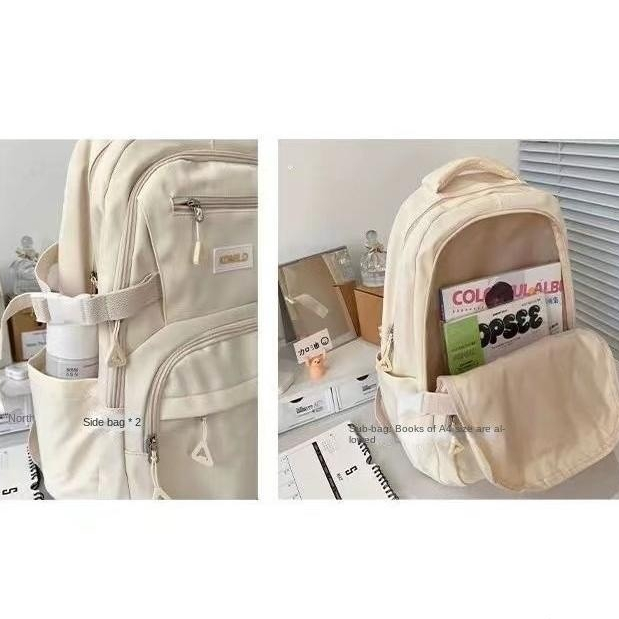 [จัดส่งในพื้นที่] ใหม่สไตล์เกาหลีนักเรียนหญิงน่ารักเรียบง่ายกระเป๋านักเรียนความจุขนาดใหญ่แฟชั่นกระเป๋าเป้สะพายหลังแบบสบาย ๆ