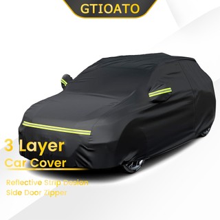 GTIOATO 3 Layers Car Cover Waterproof And Sunproof For Hatchback Sedan SUV MPV PickUp