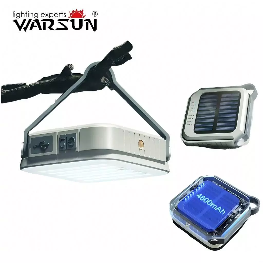 Warsun CP36 โคมไฟแคมป์ปิ้ง USB-C ชาร์จโซลาร์ สว่างมาก ใช้งานได้นาน มีตะขอ