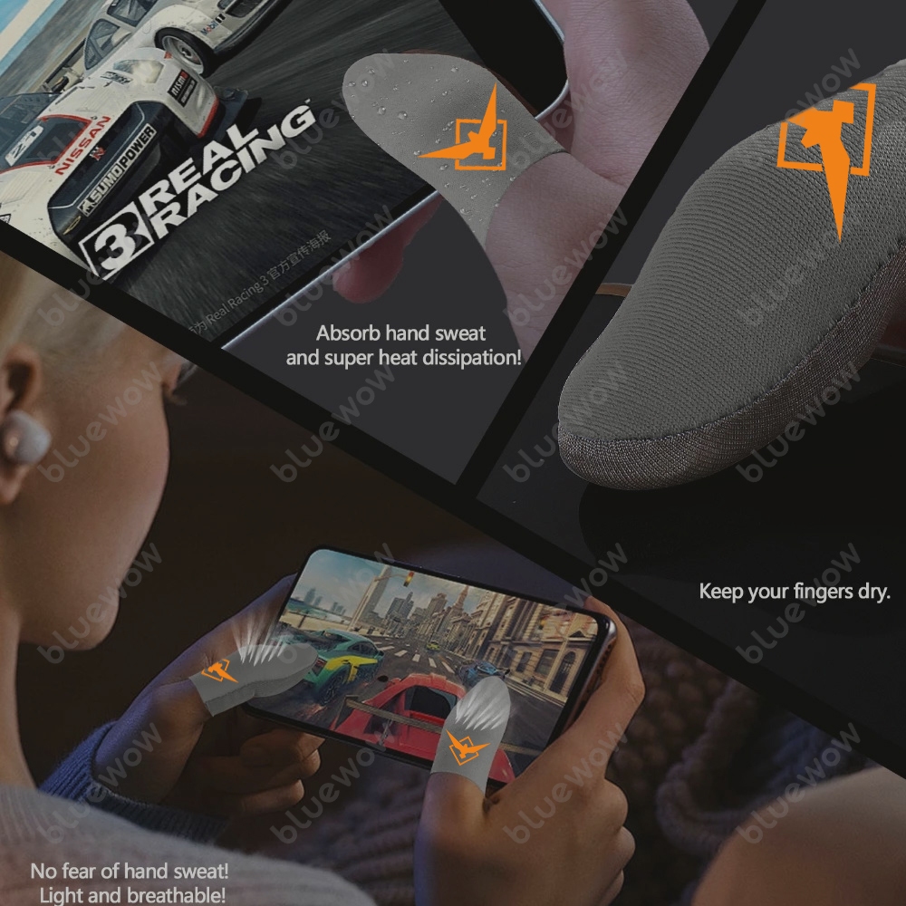 Bluewow เปลนิ้วเกม น้ําหนักเบา หน้าจอสัมผัสระบายอากาศ ไวต่อเหงื่อ ถุงมือนิ้วระบายอากาศ