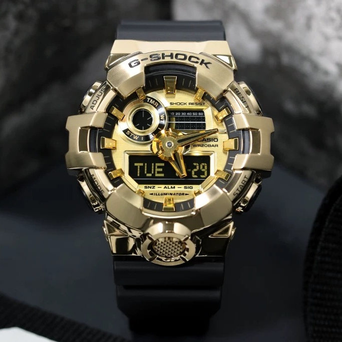 GM700 GM-700 นาฬิกาสปอร์ตผู้ชาย World Time นาฬิกาควอตซ์ gshock Tangan Lelaki จําลองสายนาฬิกาดิจิตอลก