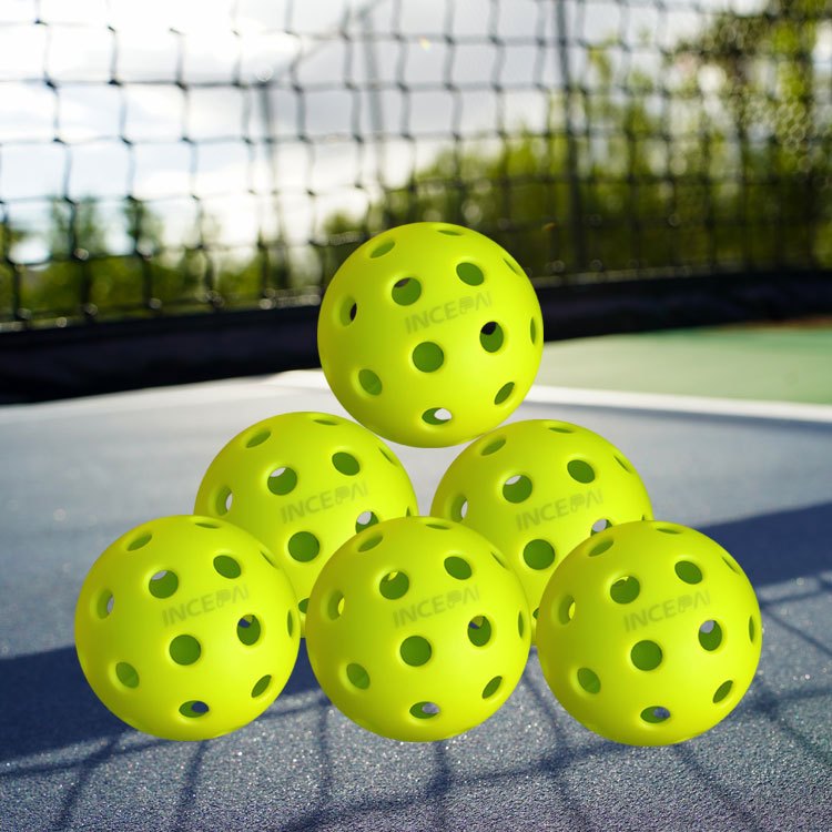 ลูก Pickleball กลางแจ้ง 40 หลุมมืออาชีพ - วัสดุ TPE, USAPA comperant, 74 มม./26g, 6 แพ็คสําหรับ Tournament & Training - การออกแบบทนลม