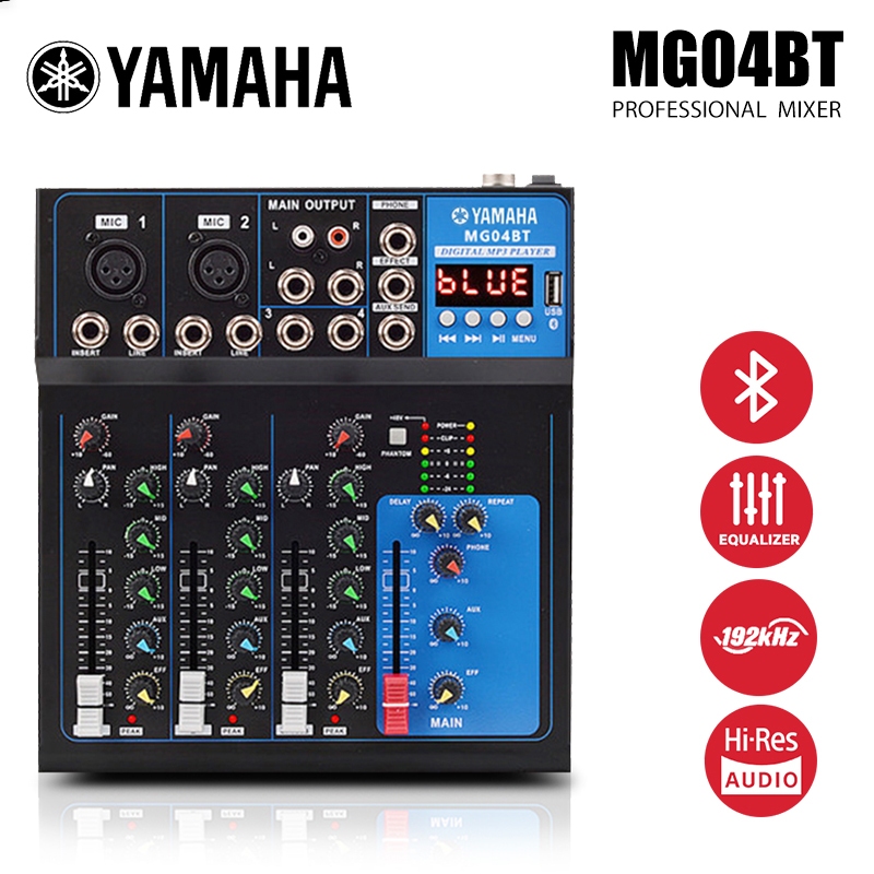 Yamaha MG04BT/MG07BT Compact MIXER, 4 Channel/7 Channel Professional MIXER, พร้อมเอฟเฟกต์ย้อนกลับ, ก