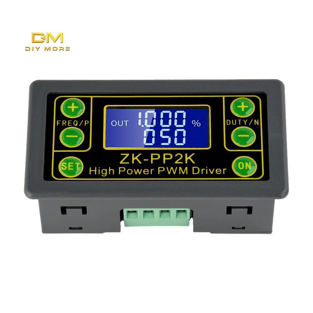 Diymore โมดูลไดร์ฟดีเลย์วงจร ZK-PP2K 8A พลังงานสูง PWM มอเตอร์หรี่ความเร็ว ควบคุมคลื่นความถี่ LCD 1Hz-150KHz