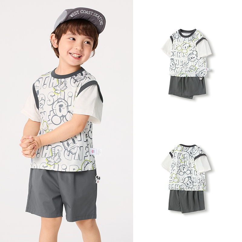 (Disney IP) balabala Baby Short Sleeve Two Pack For Boy And Girl Children Comfort Set 2025 ใหม่