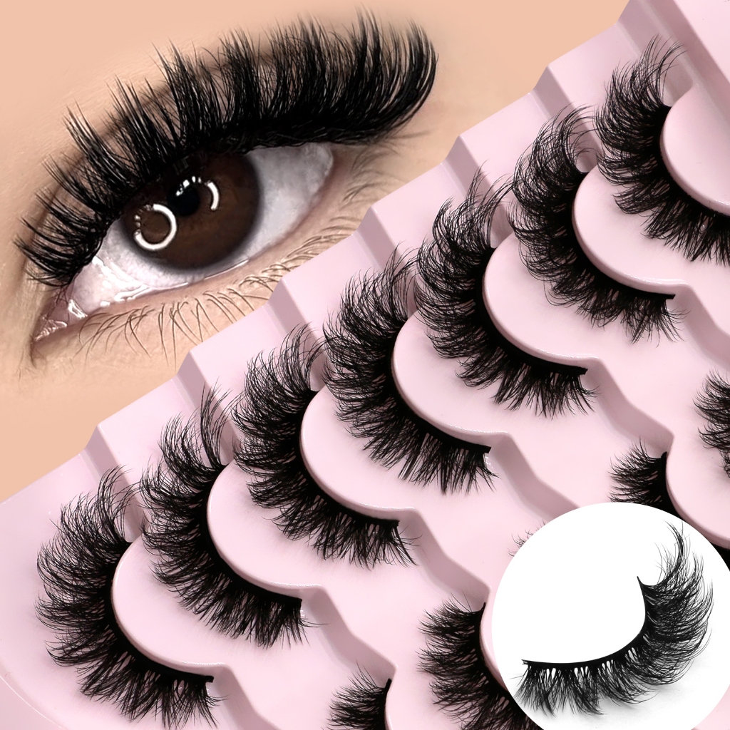 3d Cat Eye Lashes 7 คู่ขนตาดรามาติค 100% Handmade & Cruelty-Free Fluffy Volume Lashes