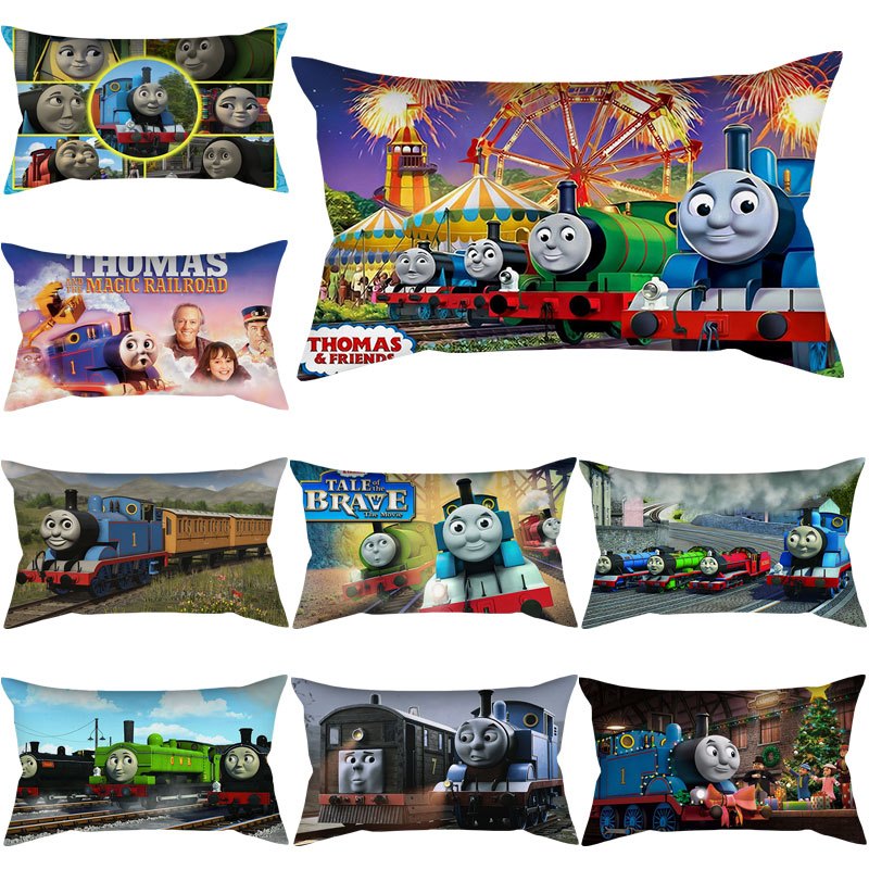 50x30 ซม./74x48 ซม. Thomas และเพื่อนของเขาเดี่ยวพิมพ์โยนหมอนรถ Cusion ปลอกหมอนตกแต่งบ้าน