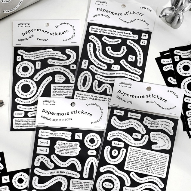 Papermore Stickers English Letter Material Stickers Handbook Material DIY Text Stickers 2 ชิ้น in St