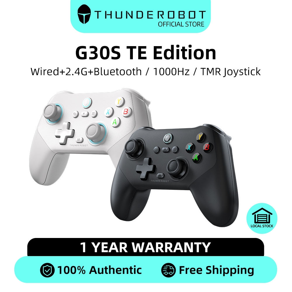 Thunderobot G30S TE Edition คอนโทรลเลอร์เกมไร้สาย แป้นเกมบลูทูธไร้สาย 2.4G แบบมีสายแบบ Xbox จอยสติ๊ก TMR 1000Hz พร้อมระบบสั่น