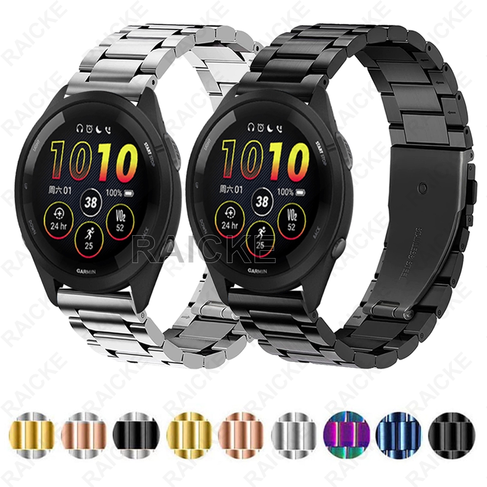 สายรัดข้อมือโลหะสแตนเลสคลาสสิกสำหรับ Garmin Forerunner 265 Music / Forerunner 255 / 570 47mm 42mm / Vivoactive 4 / Venu 4 45mm 41mm / Venu 3 / Venu 2
