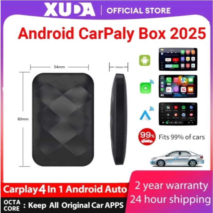 XUDA Mini Ai Box 4 Core 4+64GB Android 14.0 รองรับ Netflix REDnote Wireless Carplay เหมาะสําหรับรถยน