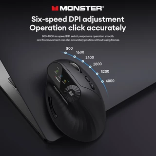 Monster M2MAX เมาส์บลูทูธไร้สายไม่ลื่นออกแบบตามหลักสรีรศาสตร์แสงอุปกรณ์หลายอายุการใช้งานแบตเตอรี่ยาวนาน