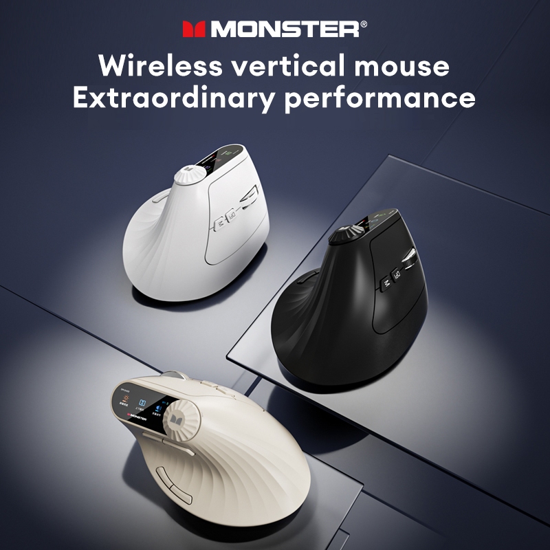 Monster M2MAX เมาส์บลูทูธไร้สายไม่ลื่นออกแบบตามหลักสรีรศาสตร์แสงอุปกรณ์หลายอายุการใช้งานแบตเตอรี่ยาวนาน