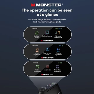 Monster M2MAX เมาส์บลูทูธไร้สายไม่ลื่นออกแบบตามหลักสรีรศาสตร์แสงอุปกรณ์หลายอายุการใช้งานแบตเตอรี่ยาวนาน