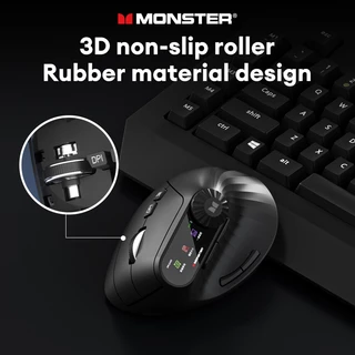Monster M2MAX เมาส์บลูทูธไร้สายไม่ลื่นออกแบบตามหลักสรีรศาสตร์แสงอุปกรณ์หลายอายุการใช้งานแบตเตอรี่ยาวนาน