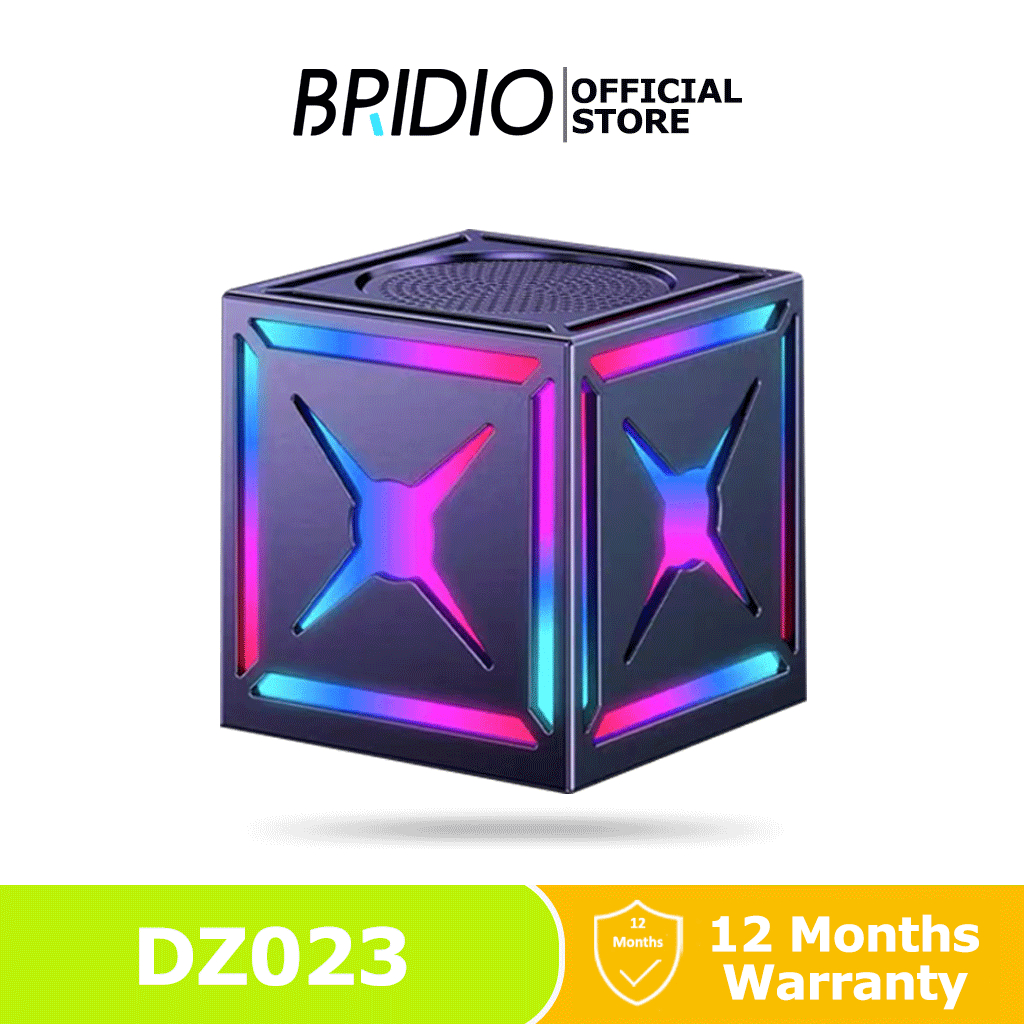 Bridio DZ023 ลำโพง บลูทูธพกพา 3D เซอร์ราวด์ สไตล์โรบอท LED เบสแน่น Mini เชื่อมต่อได้2ตัว เสียง Hi-Fi