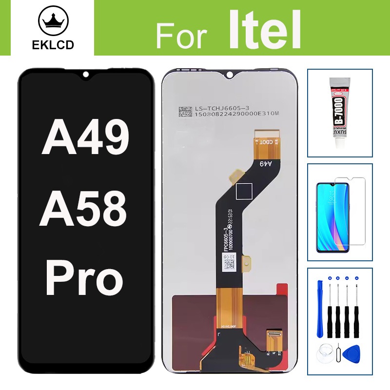 จอแสดงผลต้นฉบับสําหรับ Itel A49 A58 Pro A661L LCD Touch Screen Digitizer Assembly กรอบเปลี่ยน