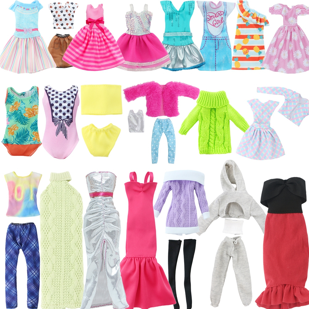 5 ชุดสําหรับ Curvy ตุ๊กตา Strapless ชุดเสื้อกันหนาวกระโปรงสําหรับ 11.5 นิ้วตุ๊กตาอุปกรณ์เสริมของเล่น (NO DOLL)