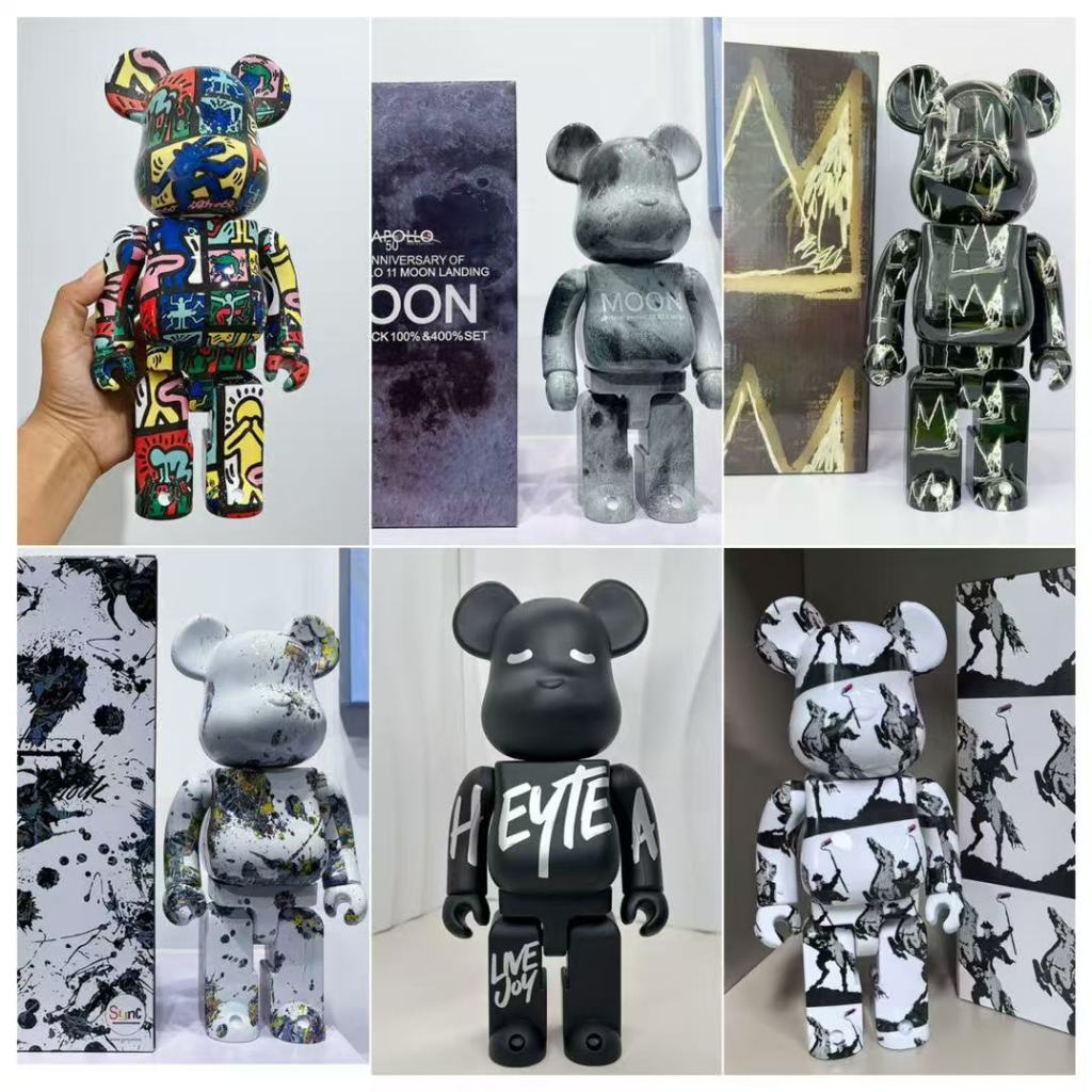 Violent Bear Bearbrick 400% Handmade Ornament, Building Blocks, Bear Tide Play, Blind Box, Doll Deco