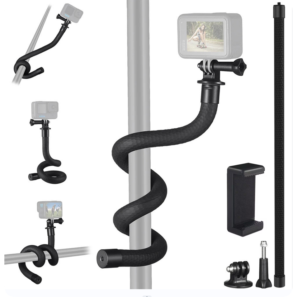 TELESIN° ยืดหยุ่น Mount Clamp สําหรับ GoPro/Insta360 X5/X4/X3/ACE PRO 2/DJI OSMO Nano/360/ACTION 5 P