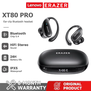 Lenovo Erazer XT80 PRO ชุดหูฟังบลูทูธไร้สาย Bluetooth 5.4 ชุดหูฟังกันน้ํา IPX 5 คุณภาพเสียงไฮไฟพร้อมไมโครโฟน LED ลดเสียงรบกวนที่ใช้งานอยู่