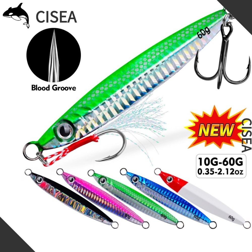 CISEA F195 เหยื่อยาง ปลา ตกปลา ตกปลา เหยื่อจิ๊ก เหยื่อ 10g 15g 20g 30g 40g 60g