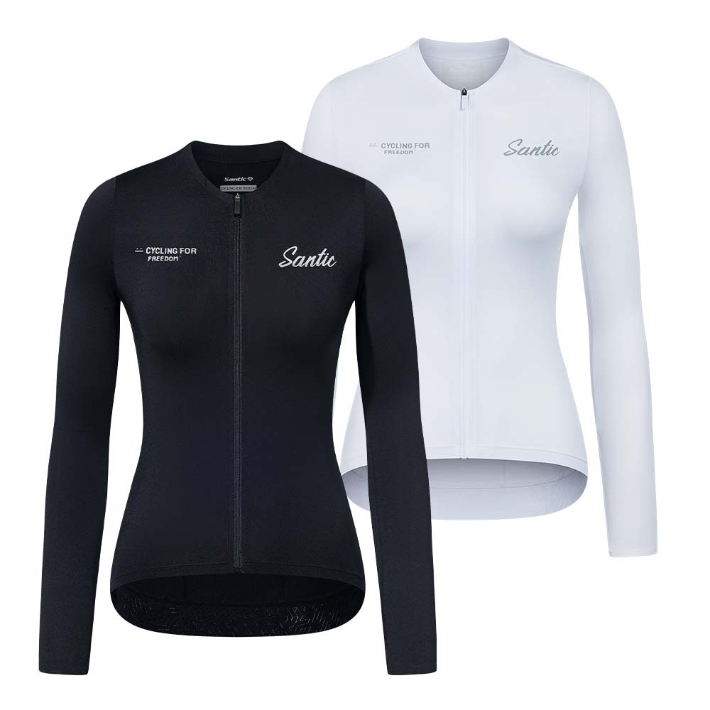 Santic ขี่จักรยาน Jersey สําหรับผู้หญิง MTB จักรยานเสื้อแขนยาว Sun protection Breathable แห้งเร็ว KL25C01181