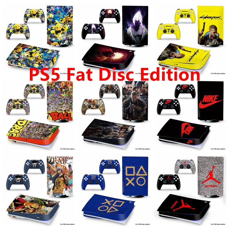 100 สีผิวชุดสติกเกอร์ใช้งานร่วมกับ Sony Playstation 5 Fat Disc Edition ไวนิล Decal Wrap ฟิล์มป้องกัน