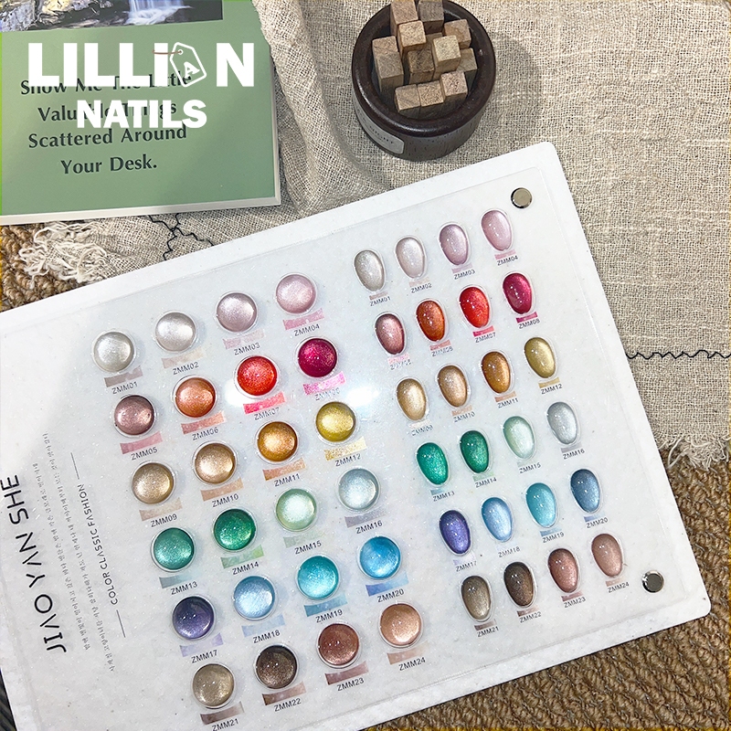 【พร้อมส่งในไทย】JYS สีทาเล็บเจล 24สี JIAO YAN SHEสีเจลแคทอายเนื้อซาติน สีลูกแก้ว ฟรีชาร์ตสี+ แม่เหล็ก