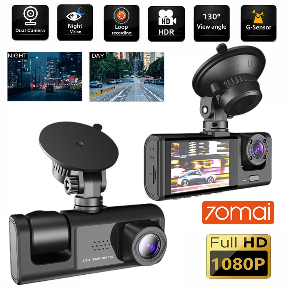 70mai กล้องติดรถยนต์ 2กล้องหน้า-หลัง Car Camera 1080P เครื่องบันทึกการขับขี่ กล้องถอยหลัง การตรวจสอบ