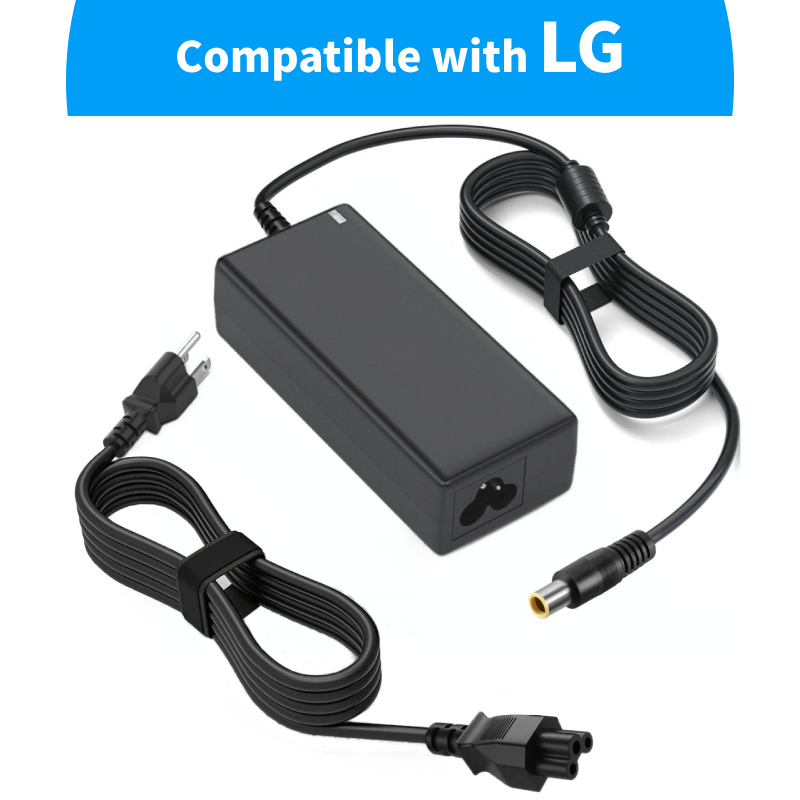 สายไฟ DC 19V สําหรับ LG Monitor, 6.6FT DC in Power Supply (สําหรับ LG 32" 27" 24" 23" 22" 20" Monito