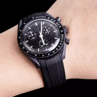 สายนาฬิกาสําหรับ Omega X Swatch Joint MoonSwatch สาย Seamaster 300 ผู้ชายผู้หญิง 20 มม.ยางซิลิโคนโค้ง End สร้อยข้อมือ Watchband