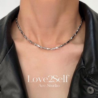 Love2Self X183 แฟชั่น Mobius สร้อยคอเงินสแตนเลสสําหรับผู้ชาย Non Tarnish Simple Choker