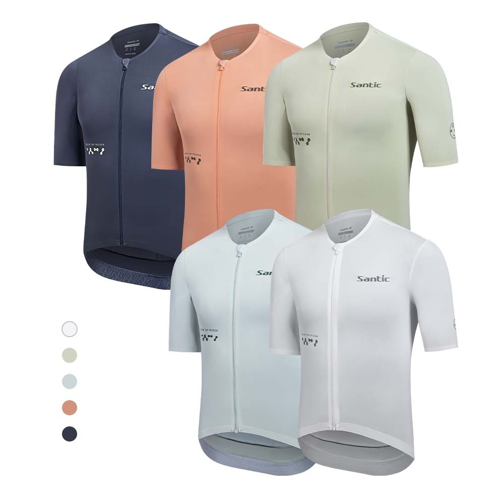 Santic Men's Short-sleeved Cycling Jersey Thin Sunscreen Spring and Summer Road Professional Cycling Clothes TM25C02250
