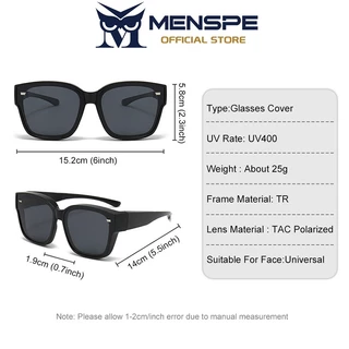 Menspe UV400 แว่นตาโพลาไรซ์ Wraparound แว่นกันแดด TAC แว่นกันแดดโพลาไรซ์ Light Anti-Glare Cover Over สําหรับขับรถท่องเที่ยวกลางแจ้ง