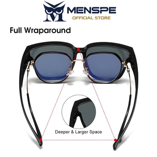 Menspe UV400 แว่นตาโพลาไรซ์ Wraparound แว่นกันแดด TAC แว่นกันแดดโพลาไรซ์ Light Anti-Glare Cover Over สําหรับขับรถท่องเที่ยวกลางแจ้ง