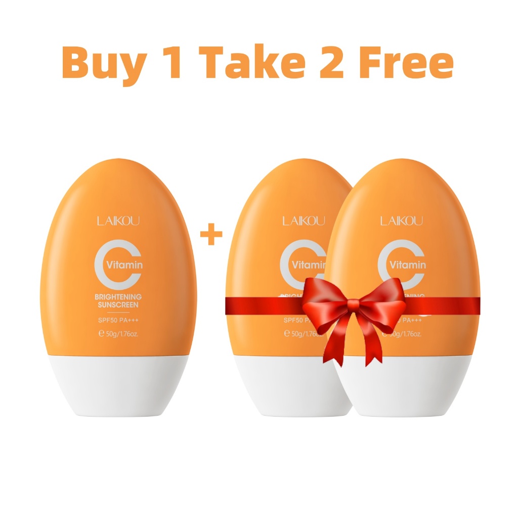 [ซื้อ 1 แถม 2]Laikou Vitamin C Sunscreen Cream Brighten Waterproof Spf50 Pa+++ 50g [Lk-Cc-Fs*3]