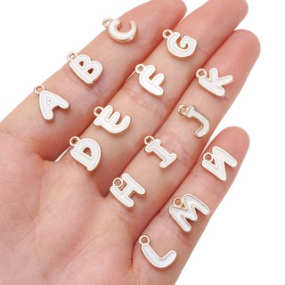 2ชิ้นสีขาวจดหมายจี้การ์ตูนจดหมายลูกปัดทําเองแฮนด์เมดอุปกรณ์โ…