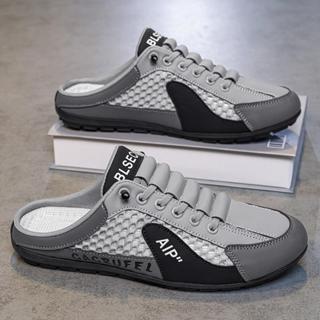 ไทย🔥24ชม🔥 รองเท้าแตะครึ่งส้นระบายอากาศสำหรับผู้ชาย รองเท้าแต…